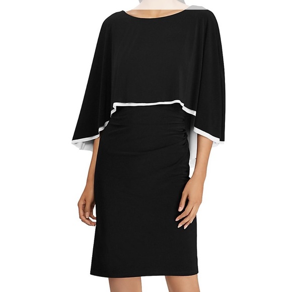 ralph lauren jersey cape dress